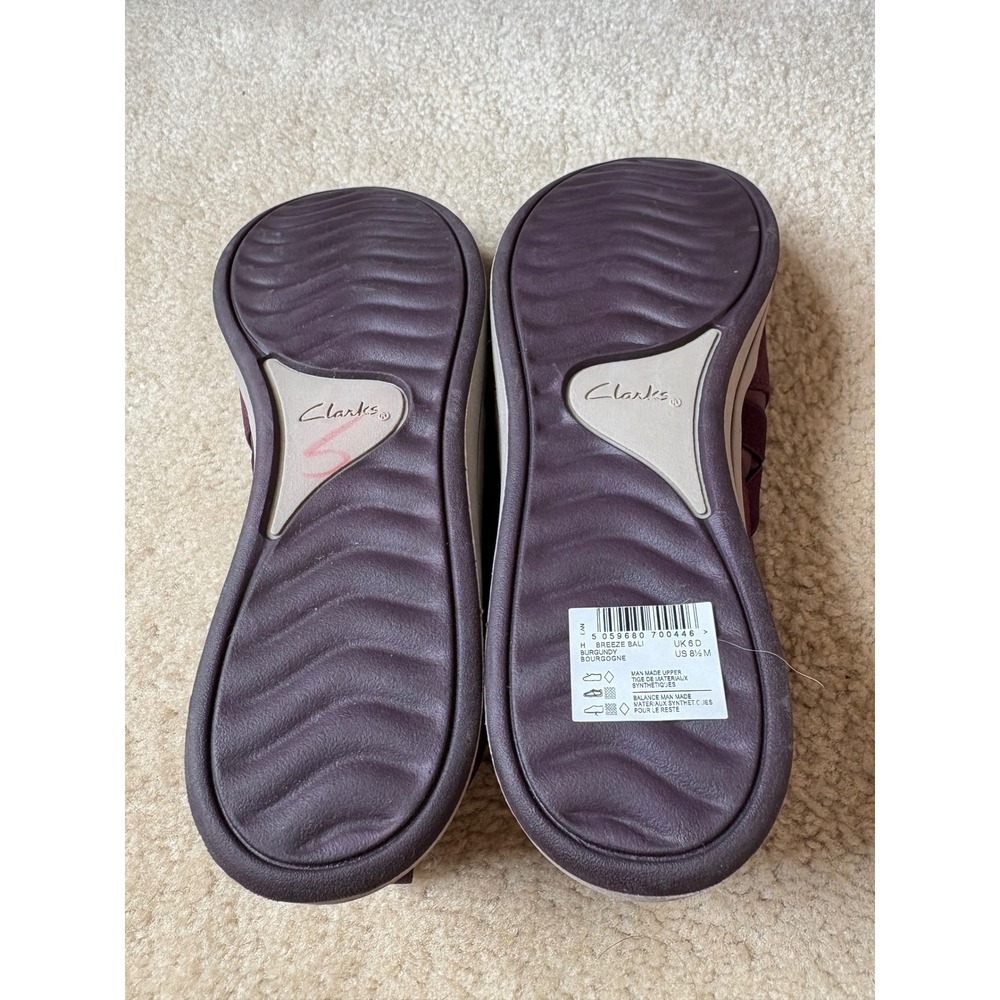 Clarks Cloudsteppers Breeze Bali Burgundy Slip On Loafers Womens 8.5 M 26168942 - Picture 9 of 9